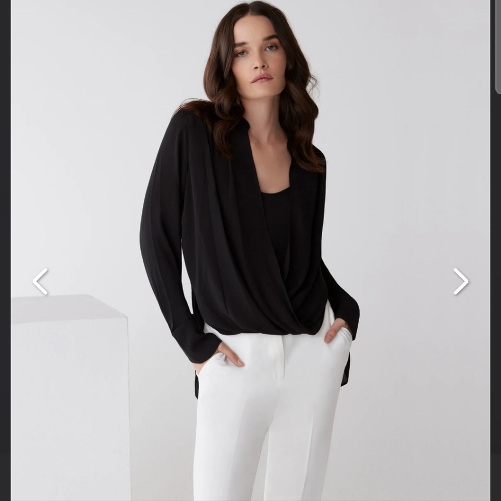 Draped Top black bcbgmaxazria , xs, asymmetric
